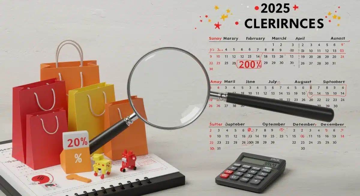 Calendar highlighting 2025 national clearance event dates with a magnifying glass.