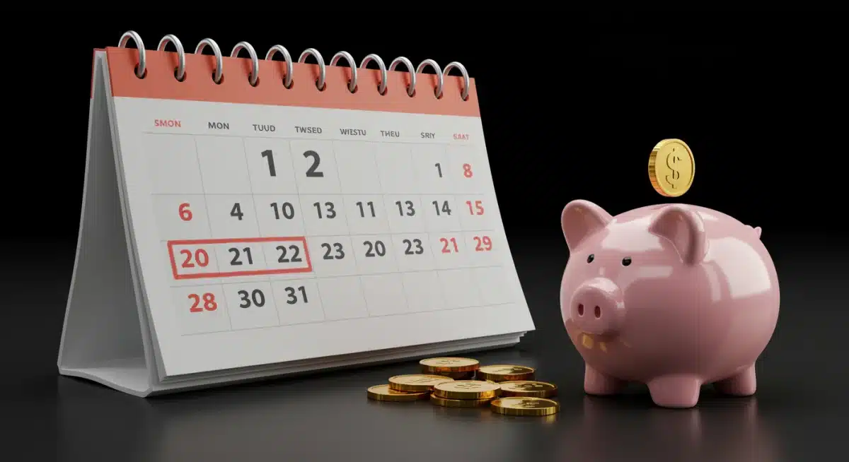 Calendar with highlighted dates and piggy bank symbolizing long-term commitment and savings