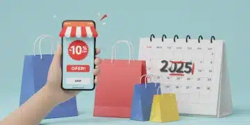 Woman finding daily deals on smartphone for 20% savings