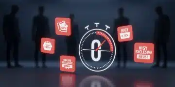 Digital clock counting down to zero for exclusive product launch