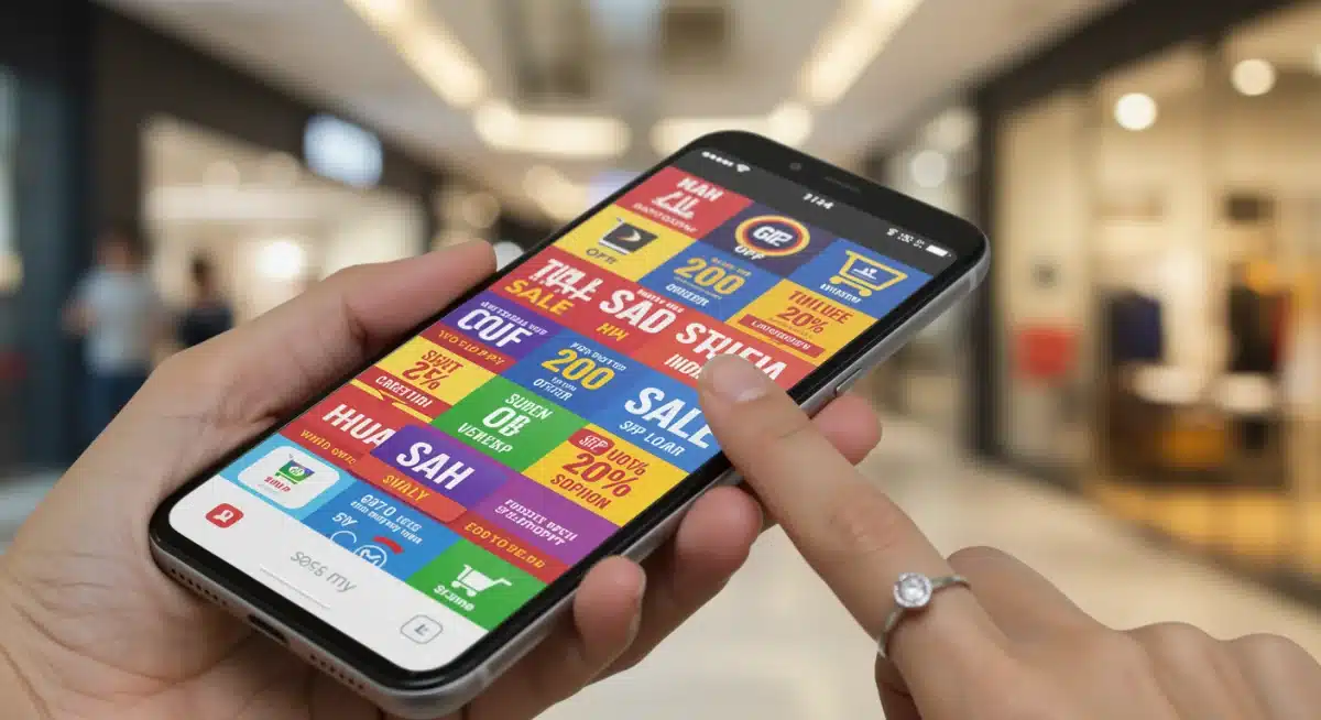 Smartphone with multiple flash sale notifications