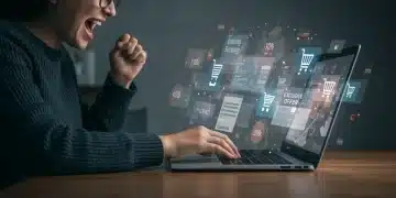 Person discovering hidden online retailers with exclusive deals on a laptop