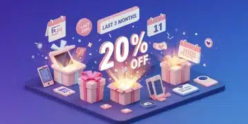 Illustration of new product launches with 20% discount banners