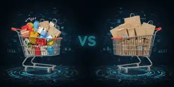 Online shopping carts comparing a product bundle versus individual items, highlighting value in 2025.
