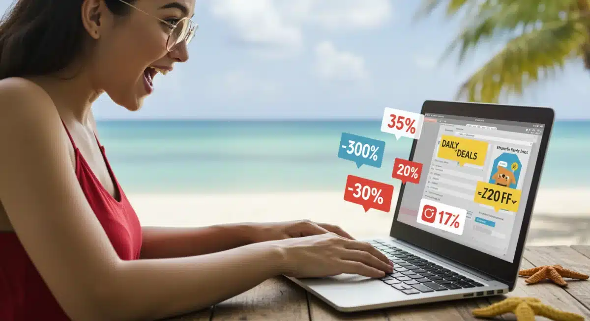 Shopper finding summer 25% discounts online