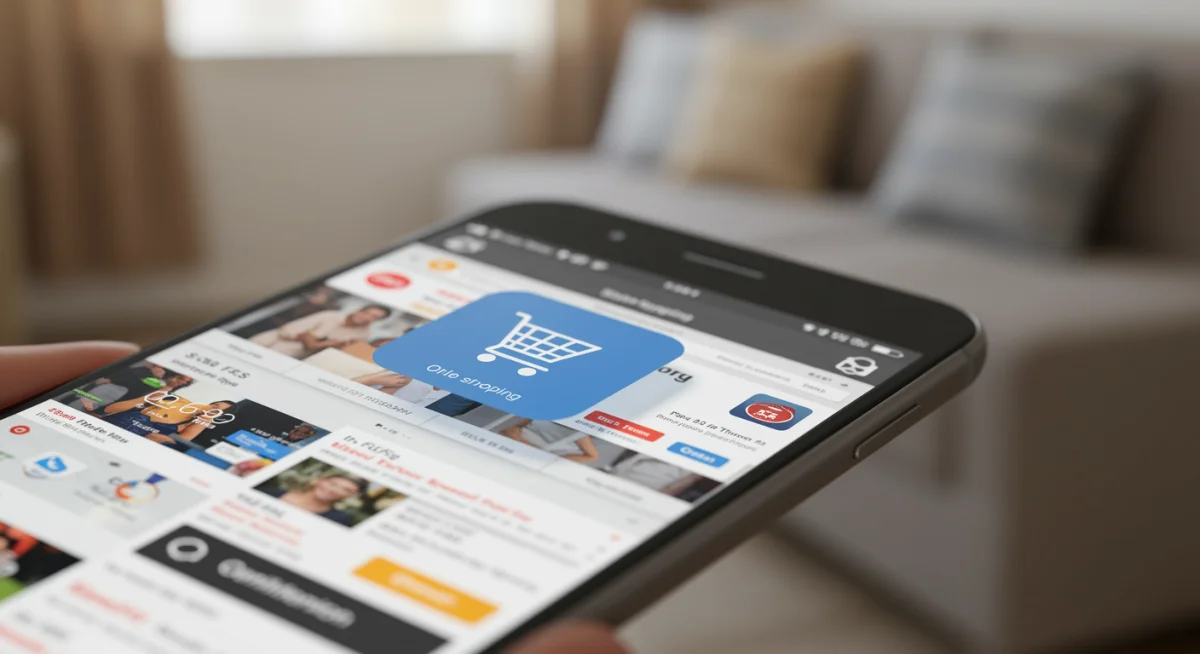 Smartphone screen showing price comparison apps for holiday sales deals