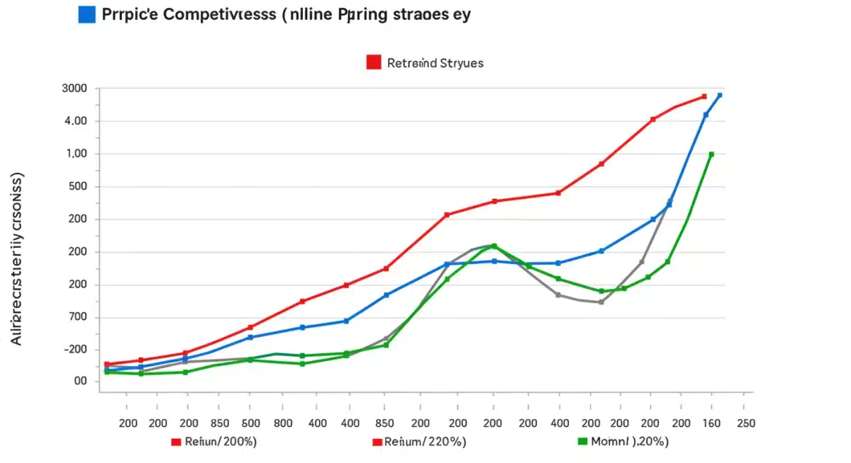 Price competitiveness graph of three online retailers