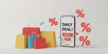 Illustration of smart shopping with daily deal platforms for significant savings