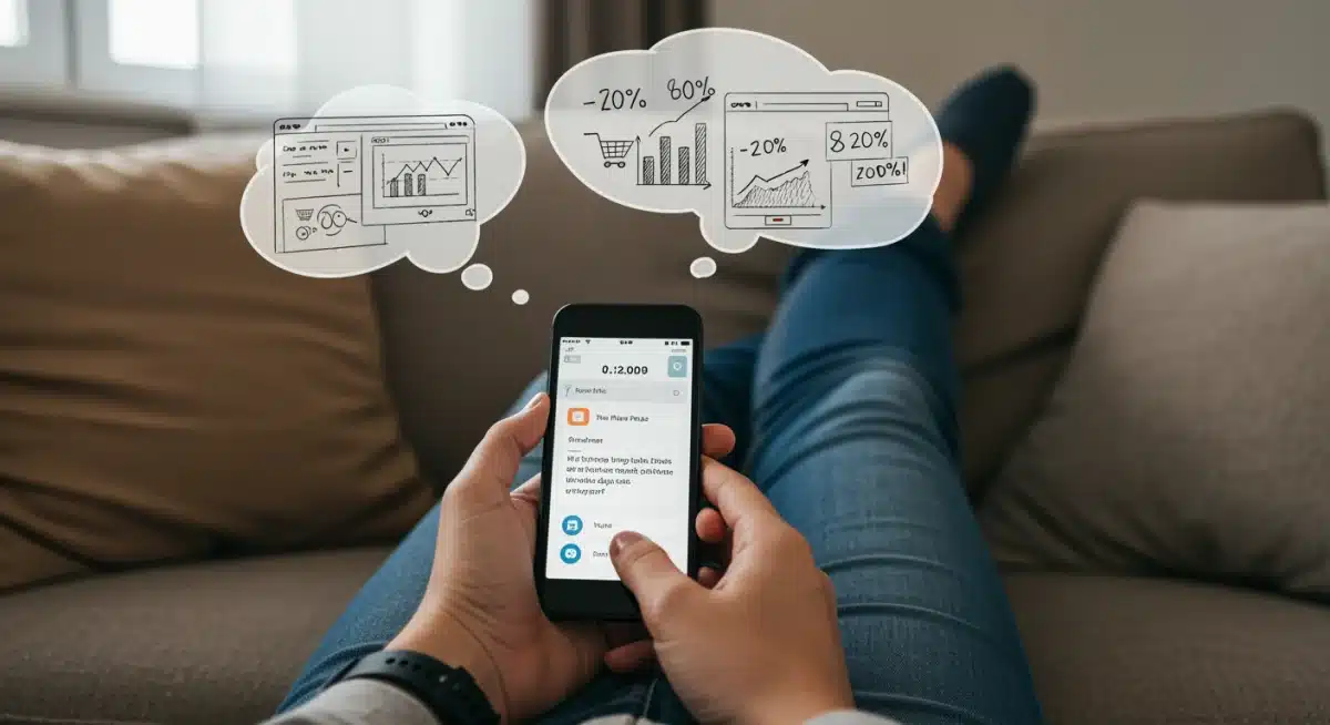 Person comparing online deals on a smartphone for smart shopping