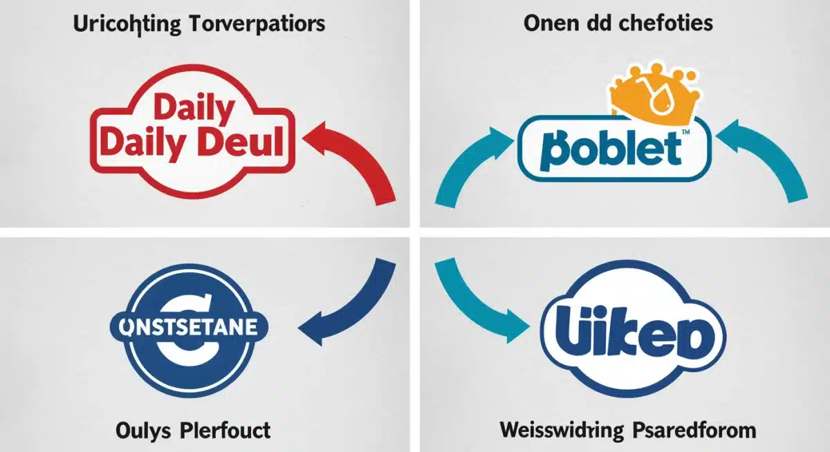 Visual representation of top daily deal platform logos and their diverse offerings
